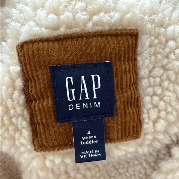 NEW without tags GAP Kids Brown Corduroy Jacket with Sherpa Collar - Picture 7 of 8